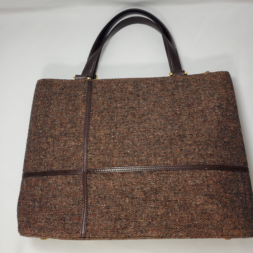 Pre Loved Etienne Aigner Brown Leather/Fabric Hand Held Purse - Picture 5 of 16
